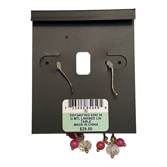 INC International Concepts Gold-Tone Link Multicolor Beaded Earrings - Picture 2 of 2